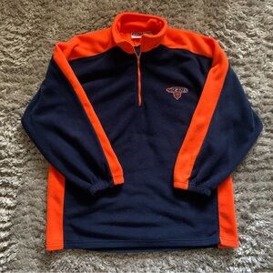 Chicago Bears Men’s Navy and Orange Quarter-Zip Fleece Sweater